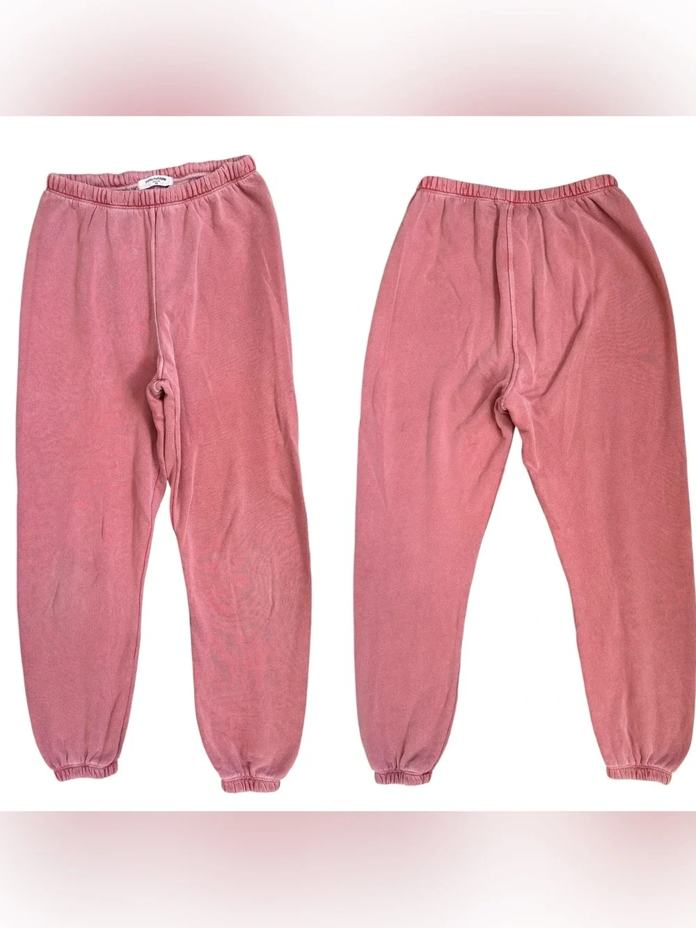 PerfectWhiteTee Washed Faded Red-ish Pink Cotton Sweatpants Size XS - Picture 1 of 6